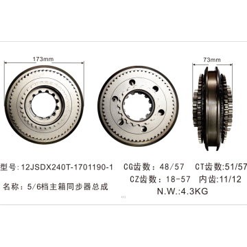 Mobil Cina untuk Cepat 12JSDX240T-1701190-1 Manual Girbox Systerizer Cincin Sinkronisasi